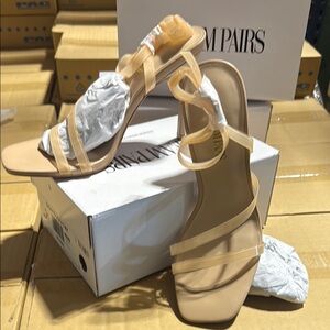 Elegant Beige Strappy Heels